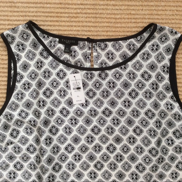 Talbots Black and White Sleeveless Top - Size LP - Picture 4 of 13